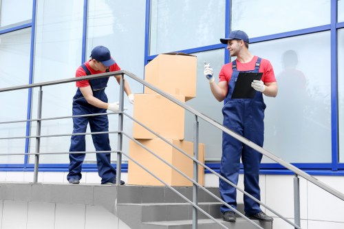 Professional flat removals planning in Brompton apartment building