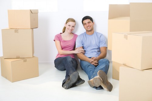 Packed storage boxes arranged safely inside a unit