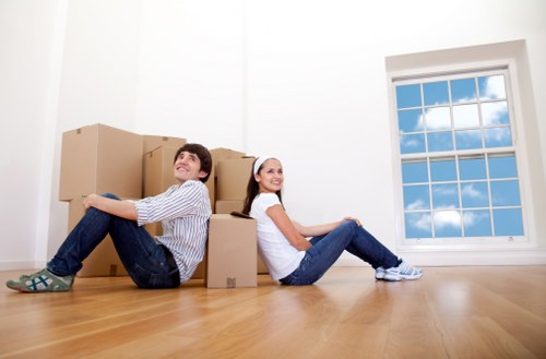 People using self storage Brompton for organized household belongings