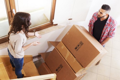 Removal van loading furniture during a Brompton relocation