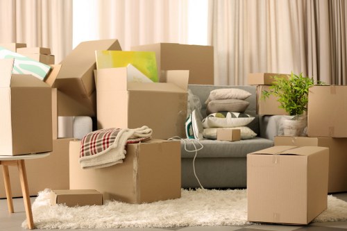 Careful loading of boxes and furniture for a small removal